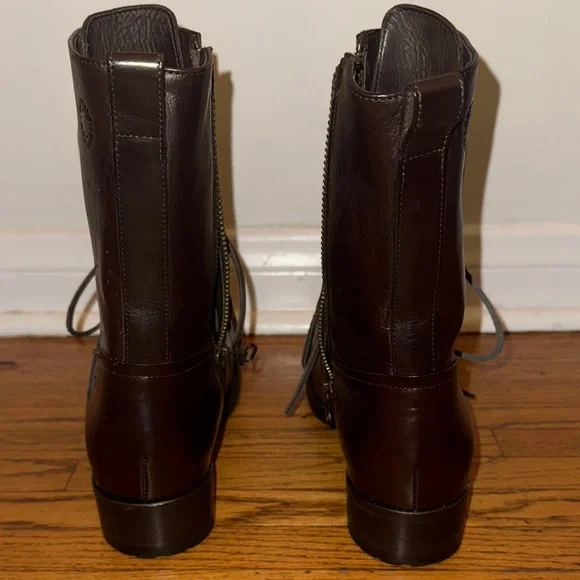 Buttero Brown Leather Combat Boots Mens - Picture 5 of 7